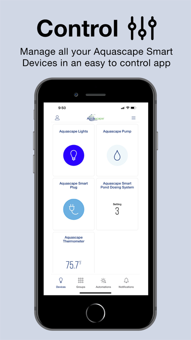 Aquascape Smart Control App Screenshot