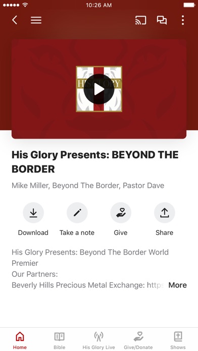 His Glory Ministry Screenshot
