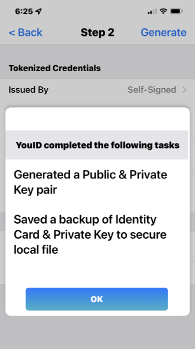 YouID -- Credentials Generator Screenshot
