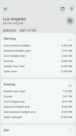 Скриншот Sun Position Sunrise & Sunset на iPhone 4