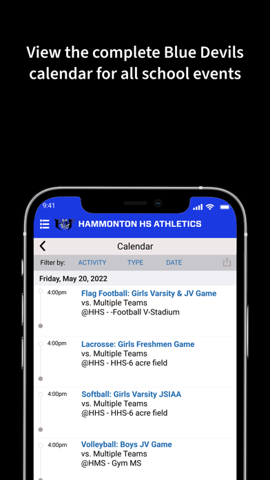 Hammonton HS Athletics Screenshot