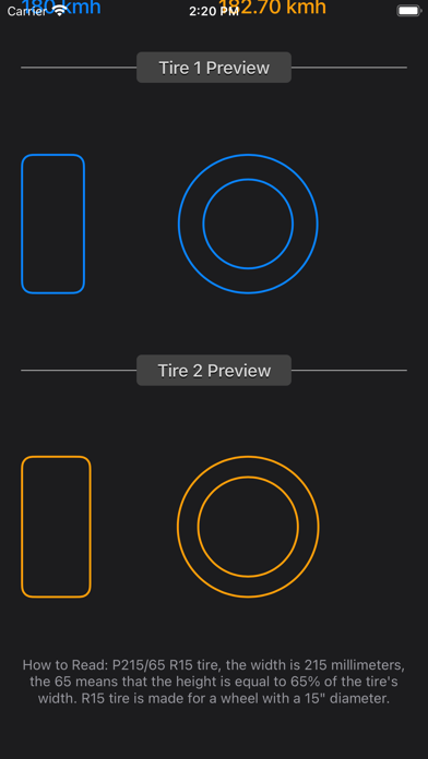 Tire Size Calculator Plus Screenshot