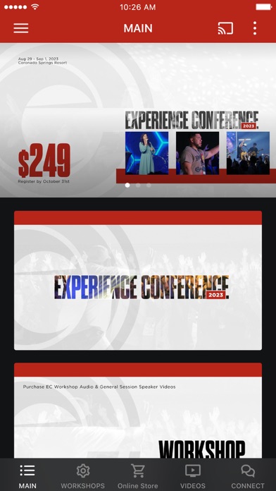 Experience Conference Screenshot