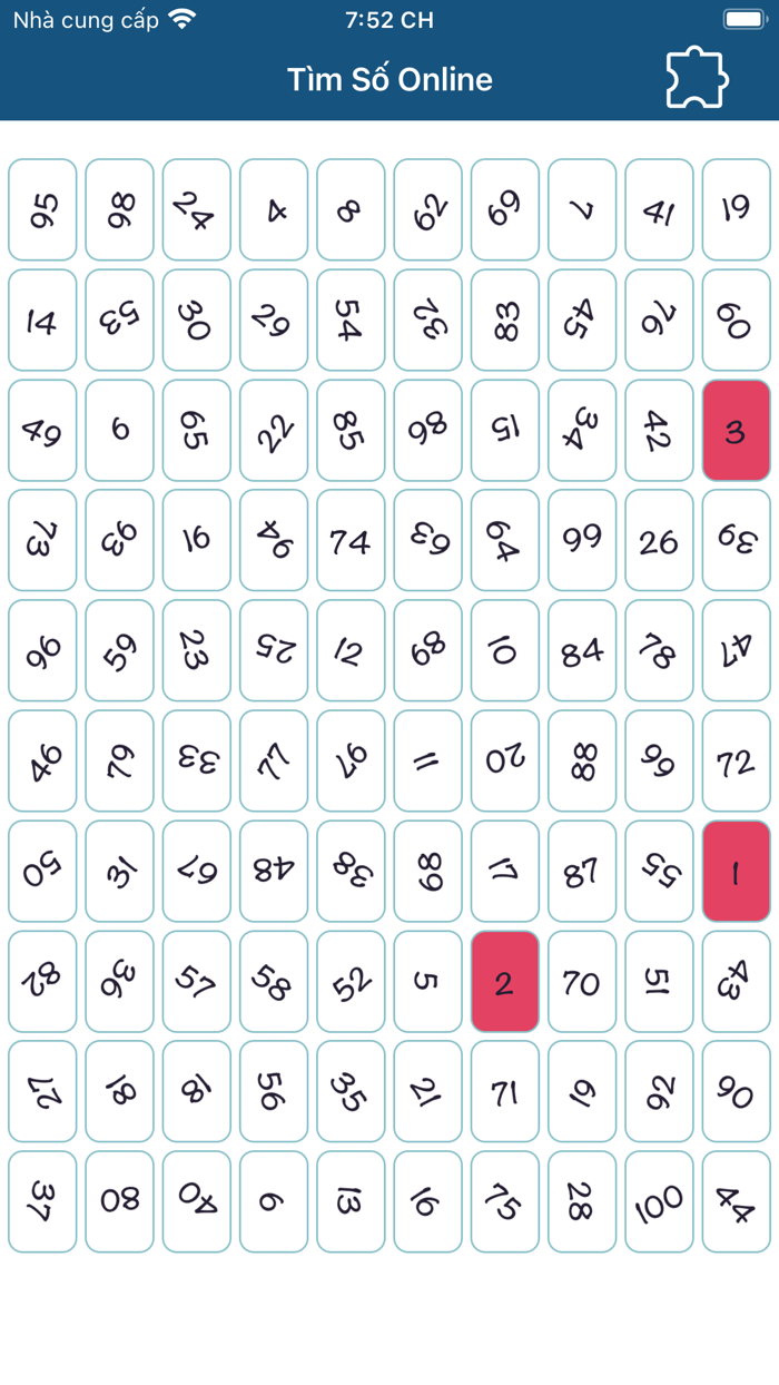 Tìm Số 1 Đến 100 Online
