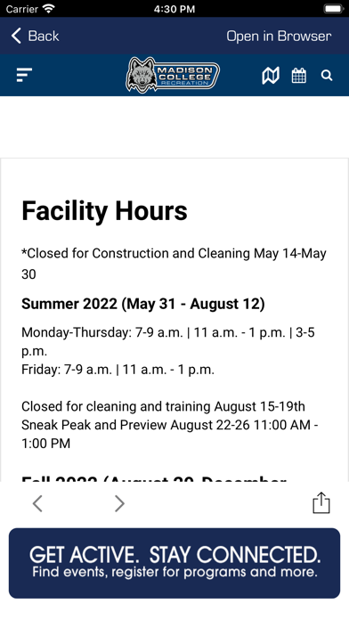 Madison College Recreation Screenshot