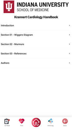 Krannert Cardiology Handbook screenshot 2