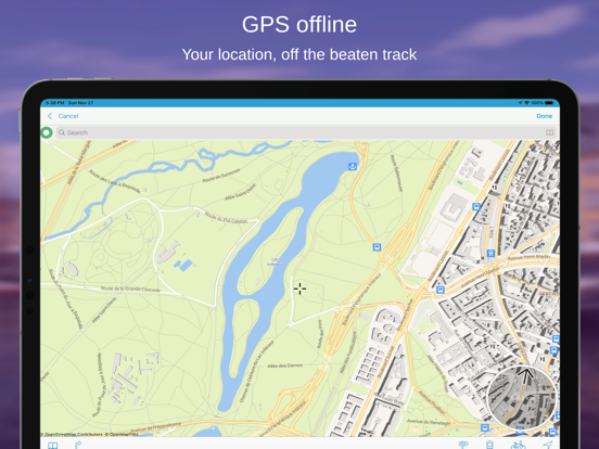 Paris on Foot : Offline Map iPad screenshot 2 - Navigation app
