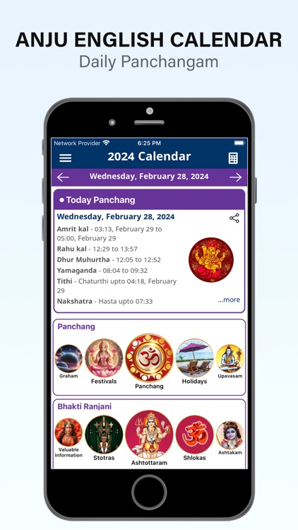 English Calendar App