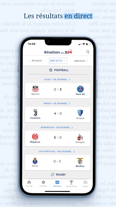 Le Figaro Sport: info résultat Screenshot