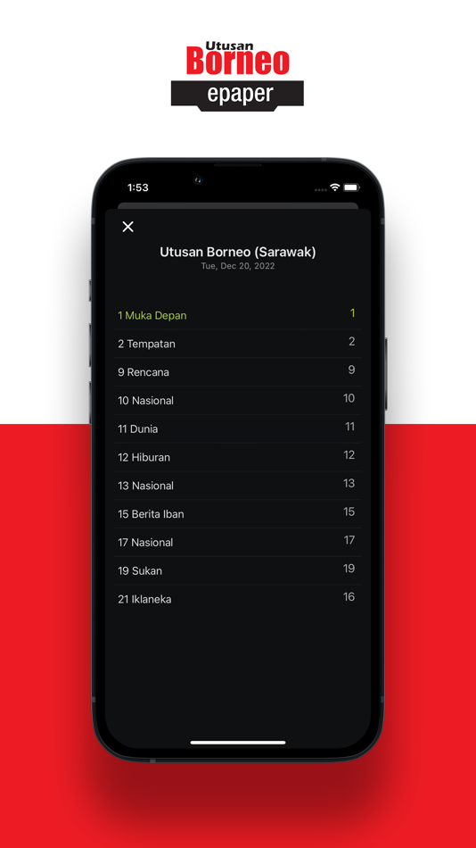 #5. Utusan Borneo (iOS) 来自: PressReader Inc