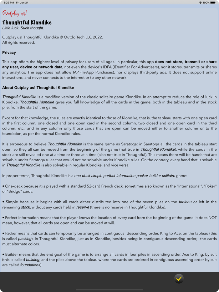 Outplay us Thoughtful Klondike