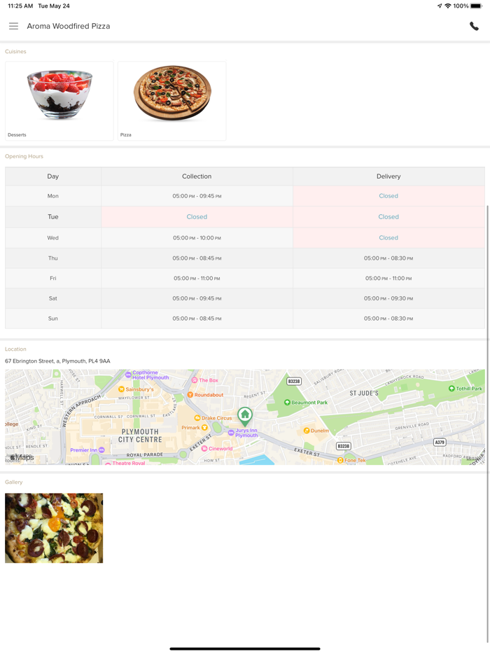 Aroma Woodfired Pizza.