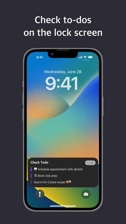 CheckTodo: Lock screen widget