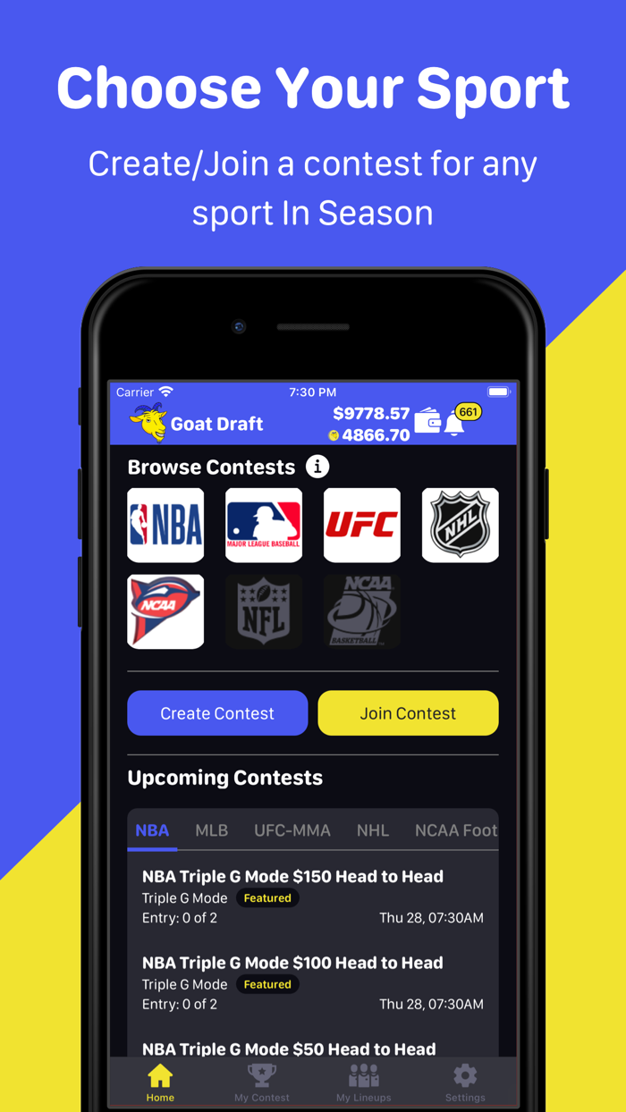 Goat Draft Fantasy Sports