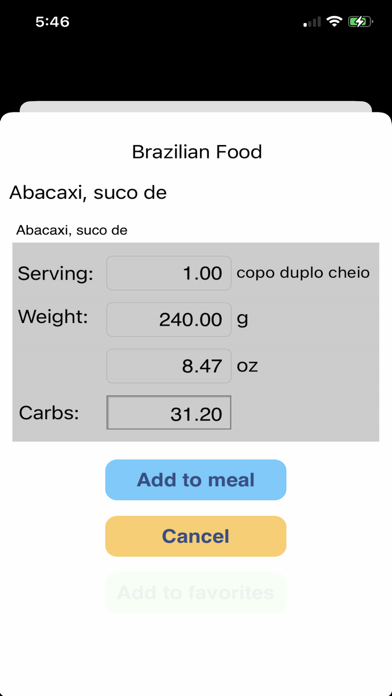 Diabetes Personal Calculator Screenshot