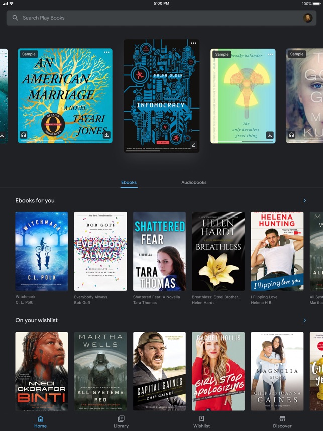 Google Play Livros/Audiolivros na App Store