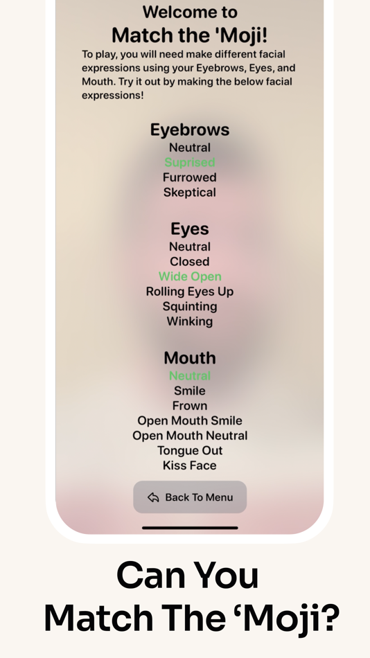 #4. Match the 'Moji - AR Face Game (iOS) By: Cole Dennis