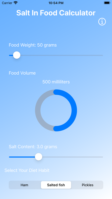 Salt In Food Calculator Screenshot