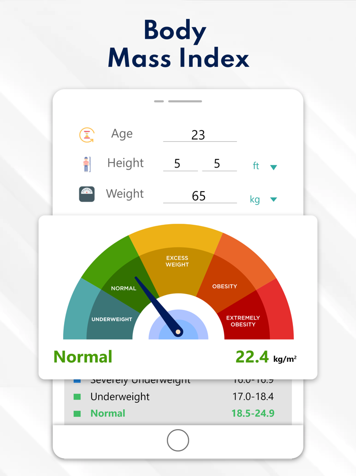 BMI BMR and Body Fat Calculator