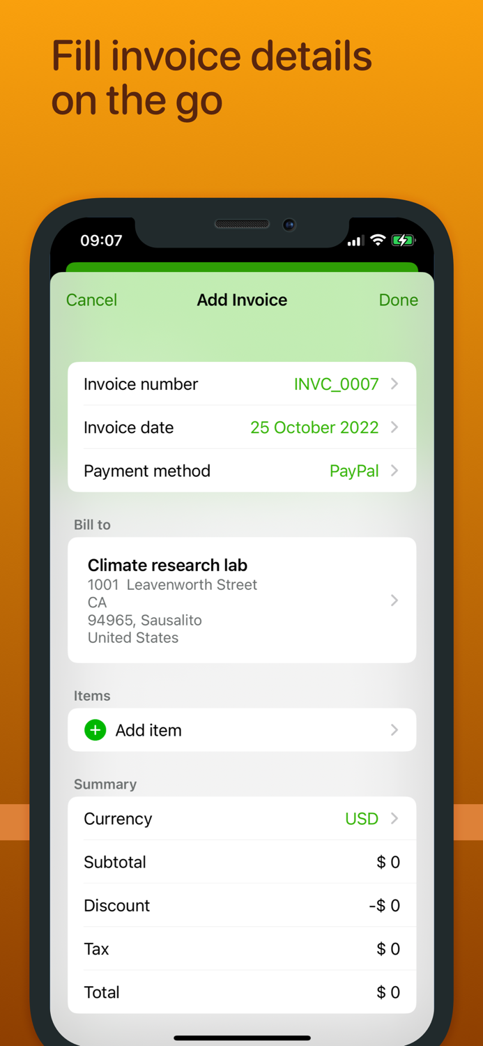 Paid. Invoice and estimate maker