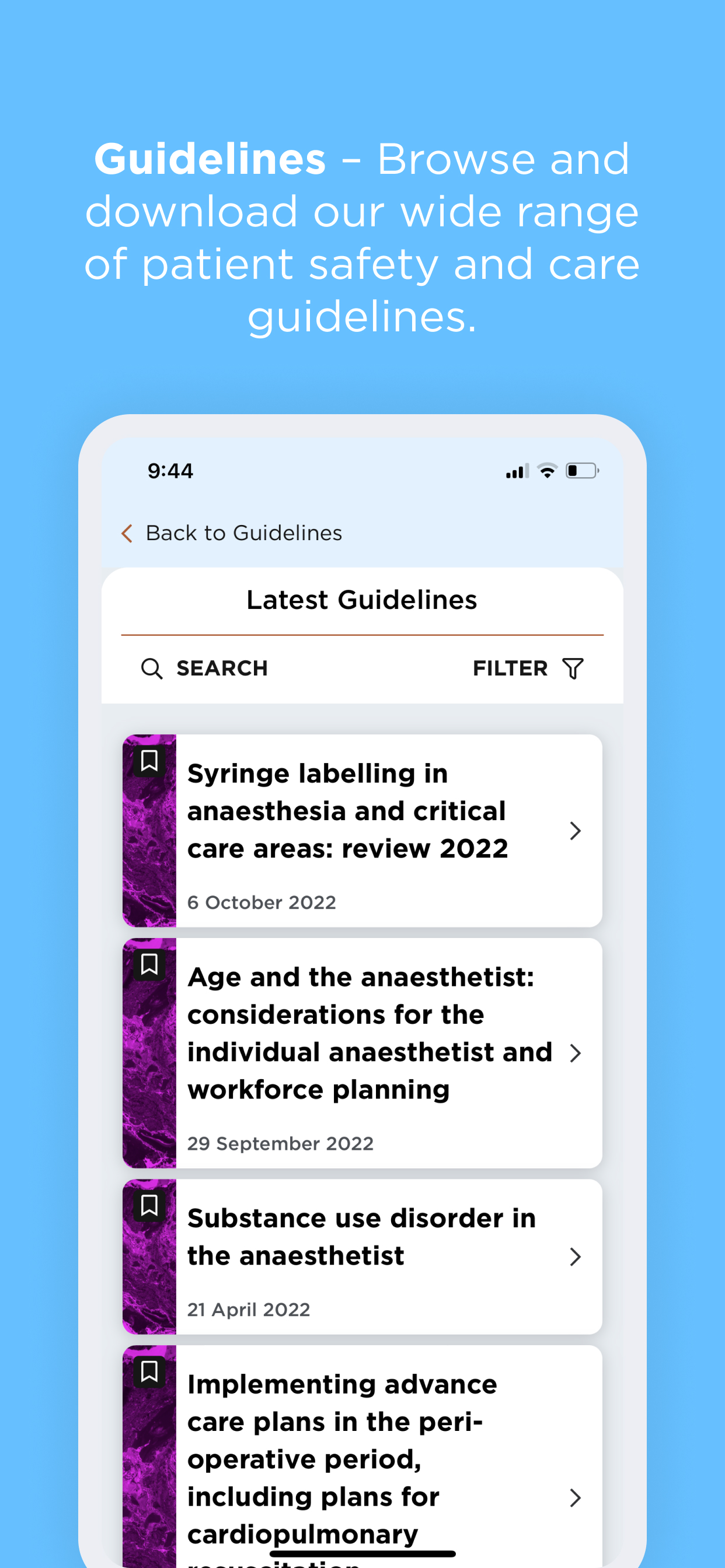 Association of Anaesthetists screenshot 2