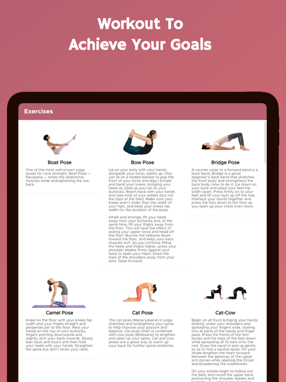 Yoga Workouts for Weight Loss iPad screenshot 4 - Health & Fitness app
