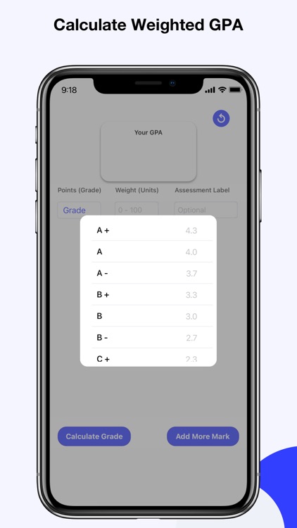 Weighted GPA Calculator