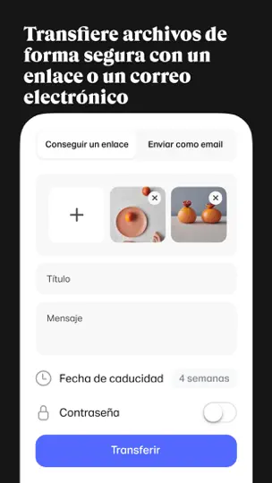 Captura de pantalla de WeTransfer: Transfer Files en iPhone 3
