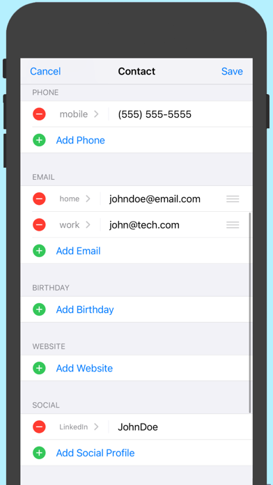 QR Me - Contact Screenshot