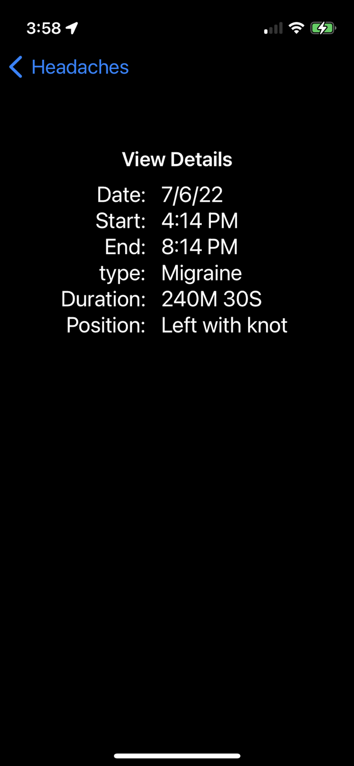 My Simple Headache Tracker