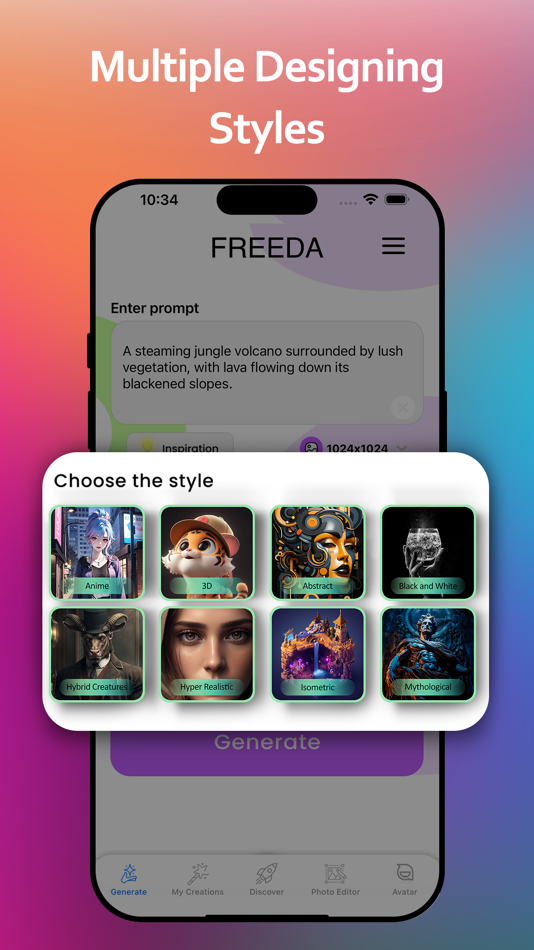#3. Freeda - AI Photo Generator (iOS) By: Carlos Mendez Calderon