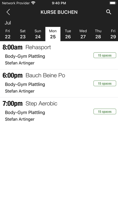 BodyGym Plattling. Screenshot