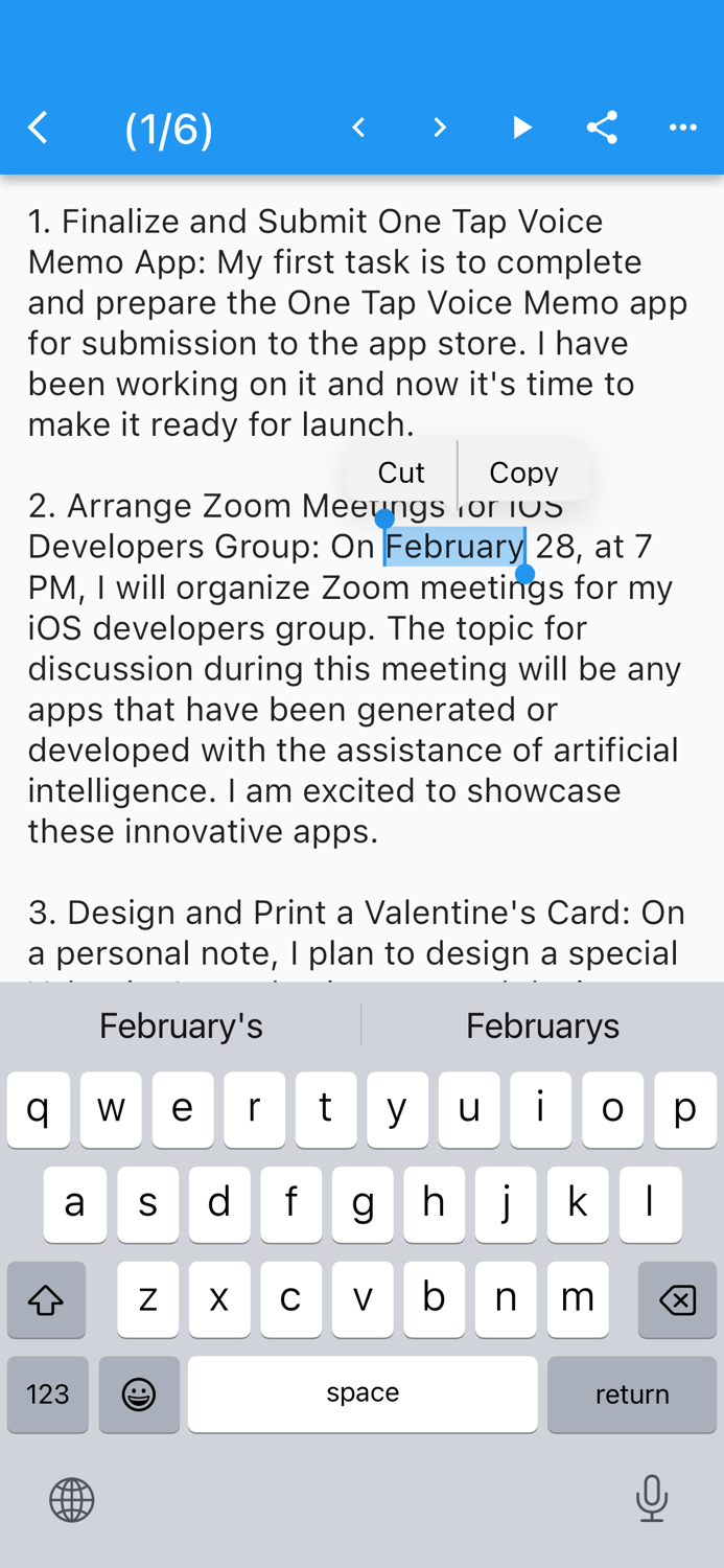 One Tap Voice Memo AI