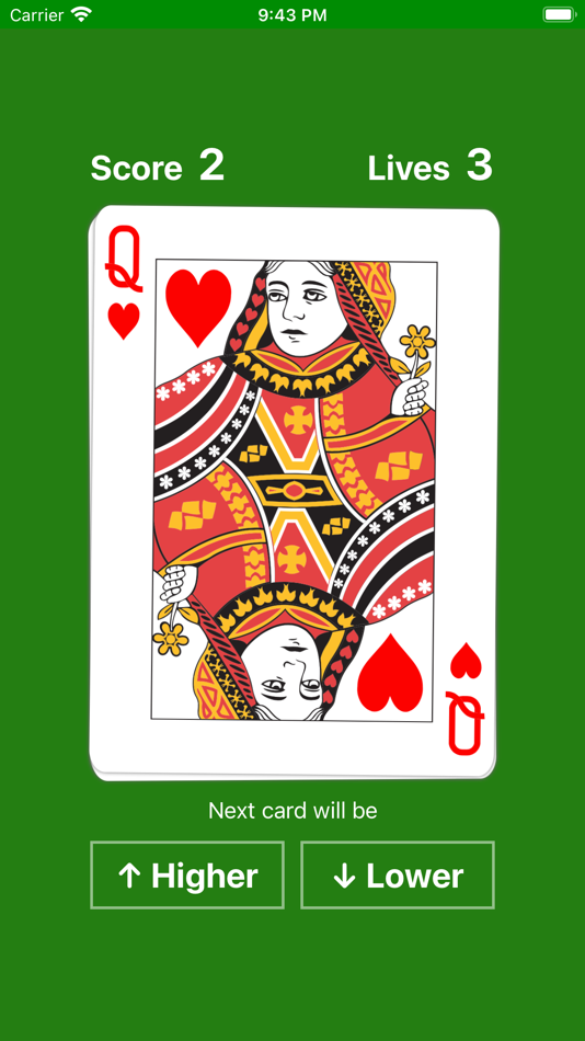 #3. Higher or Lower card game easy (iOS) 由: Jorge Hugo Sanz Saez