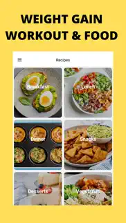 weight gain workouts & food iphone screenshot 1