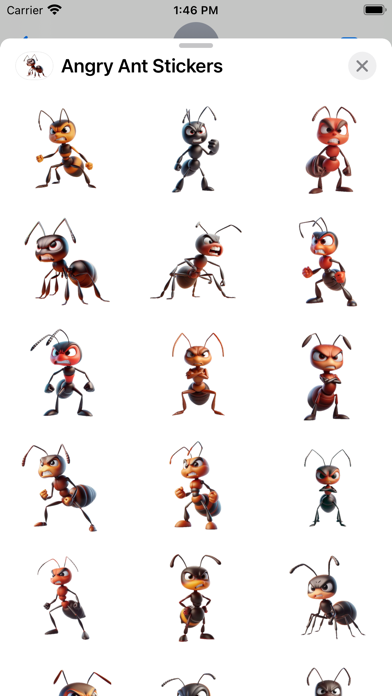 Screenshot 1 of Angry Ant Stickers App