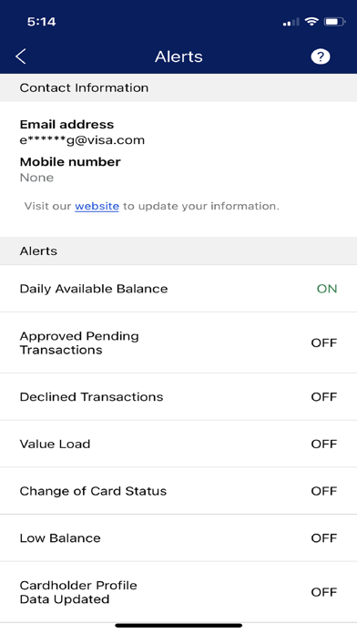 First Horizon Prepaid Cards Screenshot