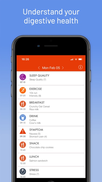 mySymptoms Food Diary