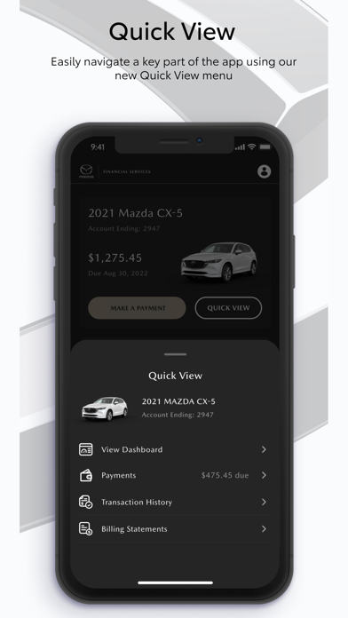 Mazda Financial Services Screenshot