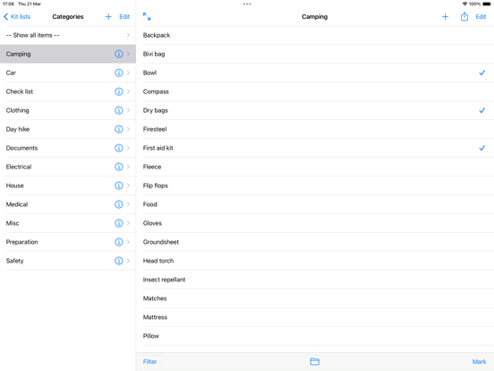 Screenshot #6 pour Trip Kitlist