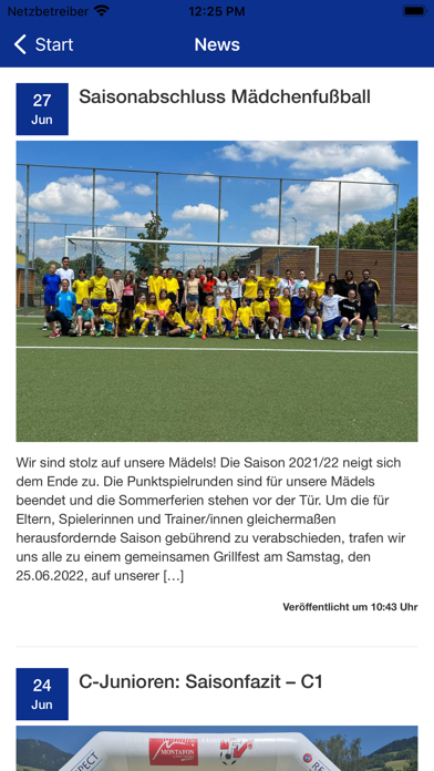 SV Blau-Gelb Frankfurt e.V. Screenshot