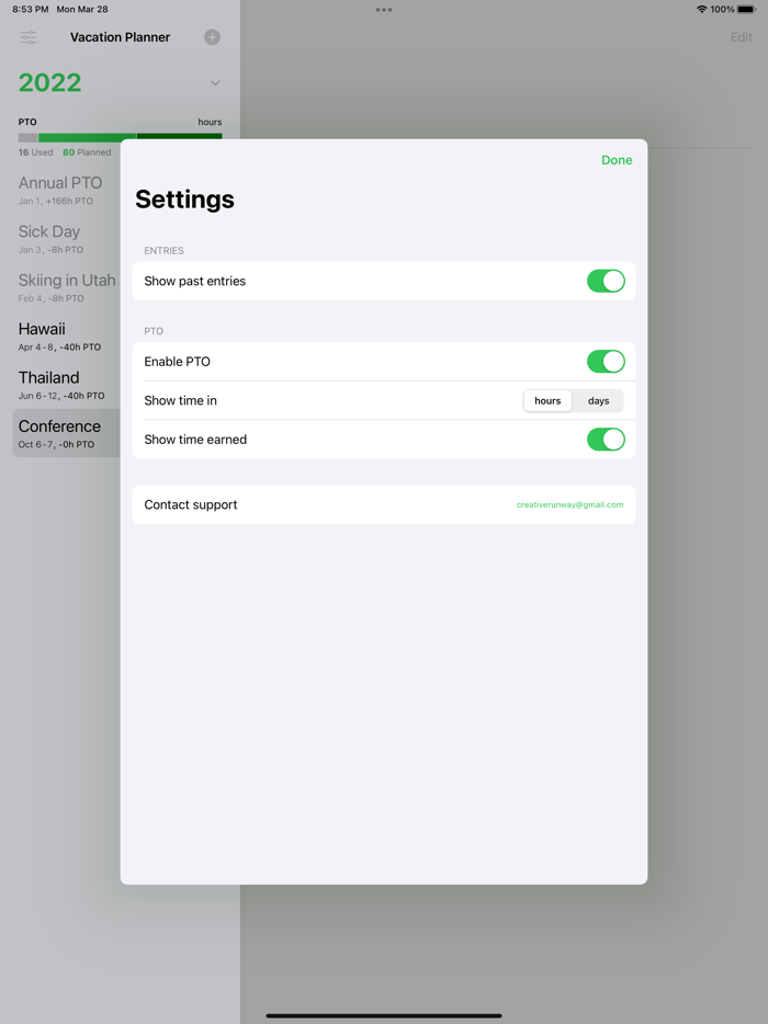 Vacation Planner and PTO Tracker