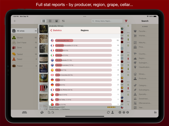 VinoCell - wine cellar manager iPad app afbeelding 10