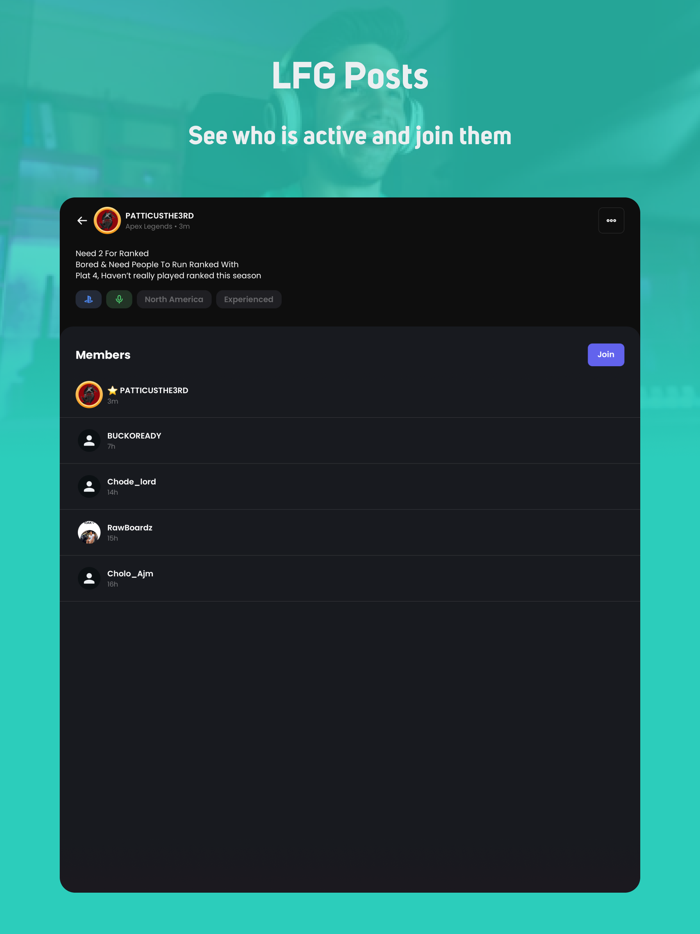 GamerLink LFG Find Teammates