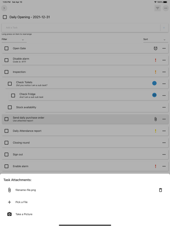 Checklist To Do and Task Lists