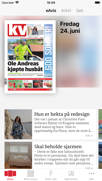 Kragerø Blad Vestmar eAvis Screenshot