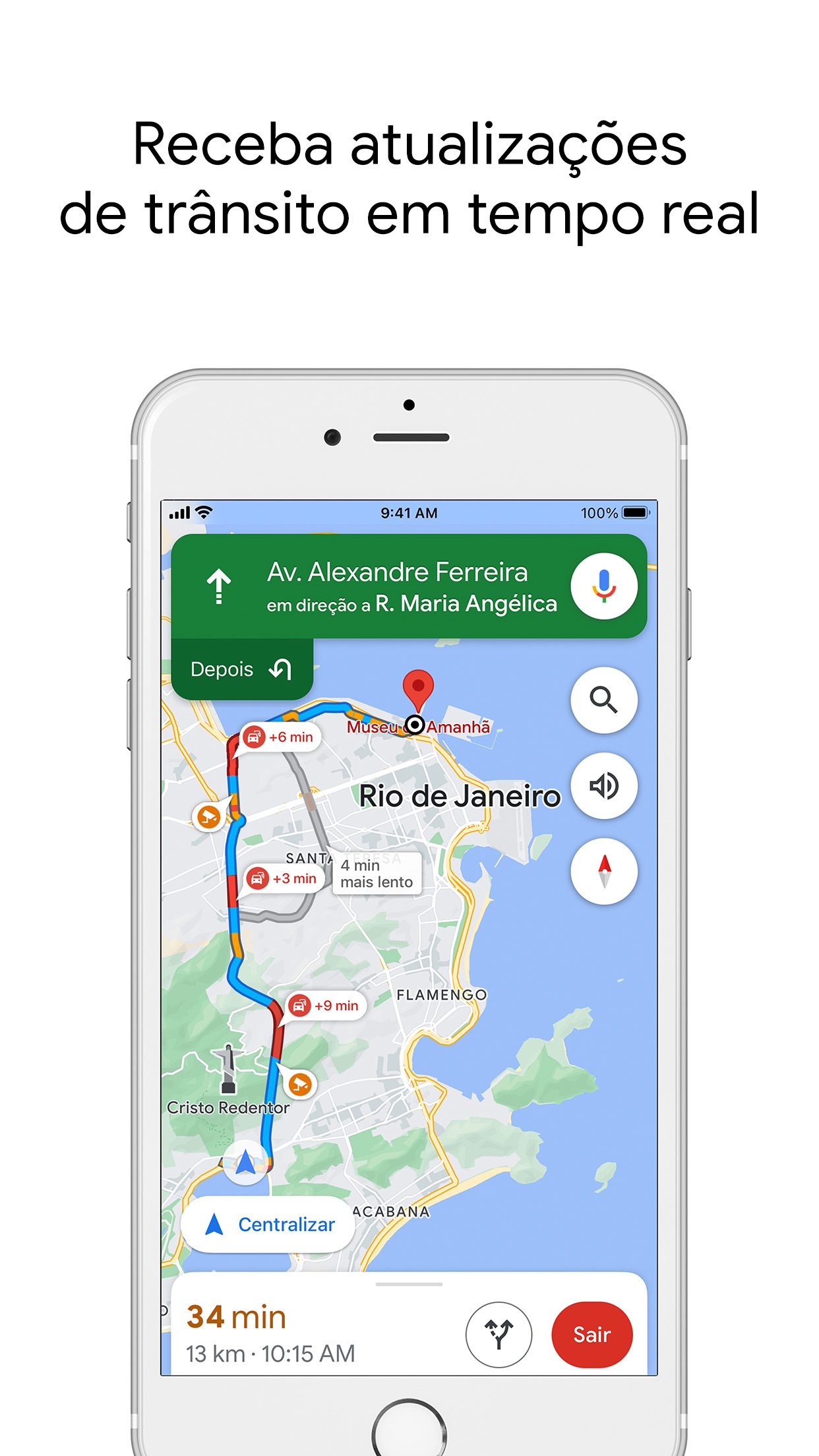 Screenshot do app Google Maps