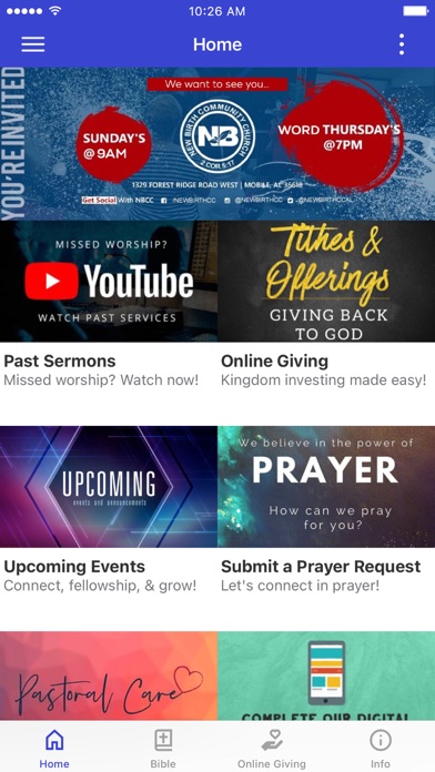 New Birth Community Church-AL iPhone screenshot 1 - Education app