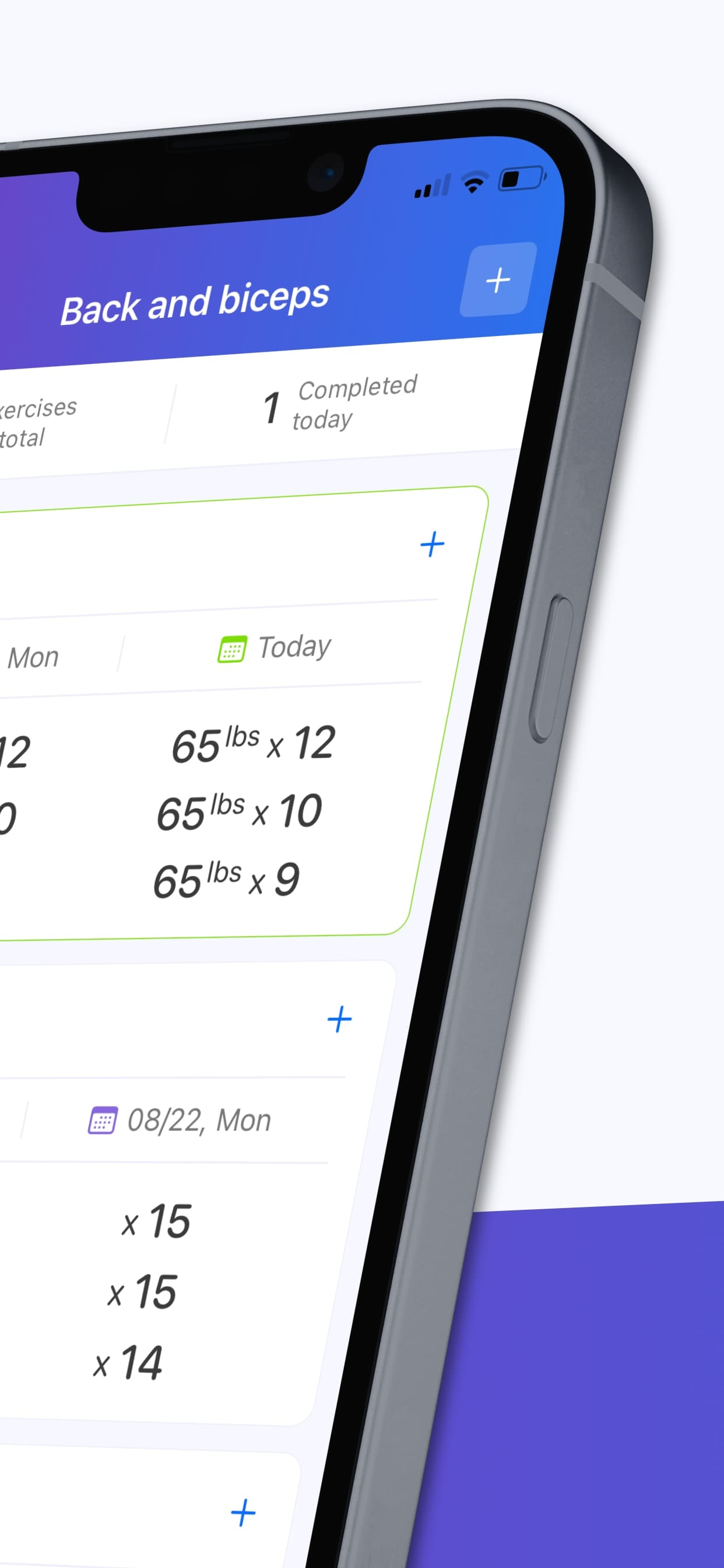 Workout log - ListFit