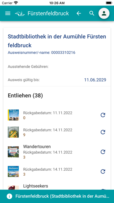 mobilOPAC YourBib Screenshot